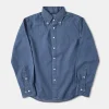 Sale 6.5 oz Washed Denim Button-Down Collar Shirt Denim | Long Sleeve Shirts