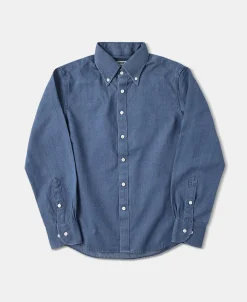 Sale 6.5 oz Washed Denim Button-Down Collar Shirt Denim | Long Sleeve Shirts