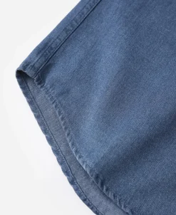 Sale 6.5 oz Washed Denim Button-Down Collar Shirt Denim | Long Sleeve Shirts