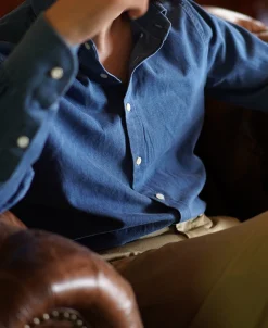 Sale 6.5 oz Washed Denim Button-Down Collar Shirt Denim | Long Sleeve Shirts