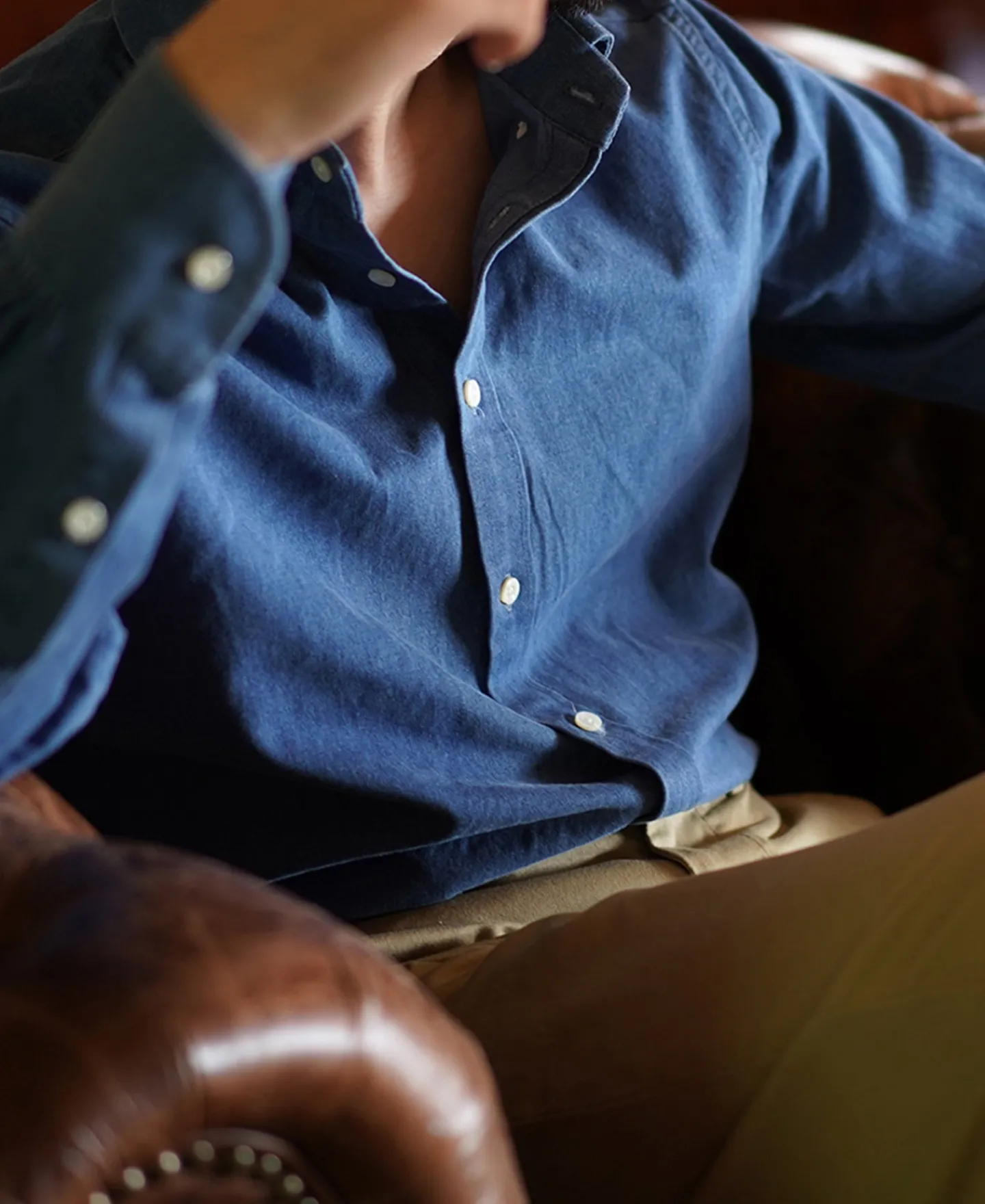 Sale 6.5 oz Washed Denim Button-Down Collar Shirt Denim | Long Sleeve Shirts