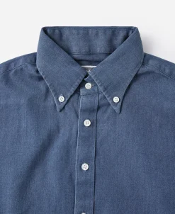 Sale 6.5 oz Washed Denim Button-Down Collar Shirt Denim | Long Sleeve Shirts