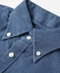 Sale 6.5 oz Washed Denim Button-Down Collar Shirt Denim | Long Sleeve Shirts