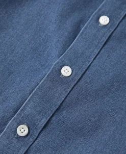 Sale 6.5 oz Washed Denim Button-Down Collar Shirt Denim | Long Sleeve Shirts