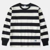 Outlet 9 oz Wide Striped Long Sleeve T-Shirt Long Sleeve T-Shirts | T-shirts