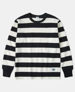 Outlet 9 oz Wide Striped Long Sleeve T-Shirt Long Sleeve T-Shirts | T-shirts