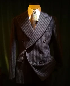 Sale Peak Lapel Double Breasted Tweed Suit Jacket Jackets&coats