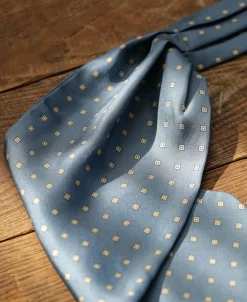 New Printed Silk Ascot Tie - Blue Ties&pocket Squares