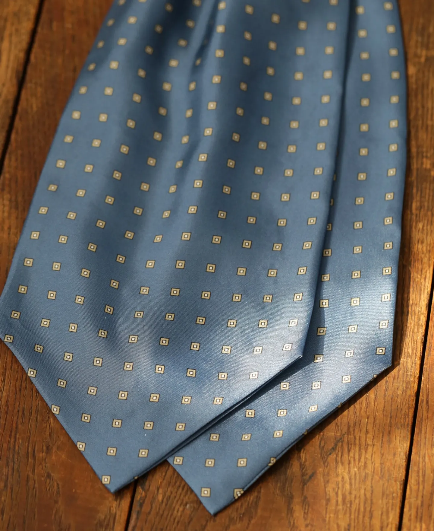 New Printed Silk Ascot Tie - Blue Ties&pocket Squares