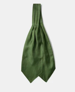 Online Printed Silk Ascot Tie - Green Ties&pocket Squares