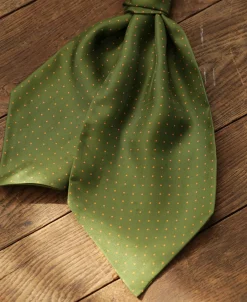 Online Printed Silk Ascot Tie - Green Ties&pocket Squares