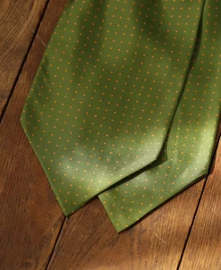 Online Printed Silk Ascot Tie - Green Ties&pocket Squares