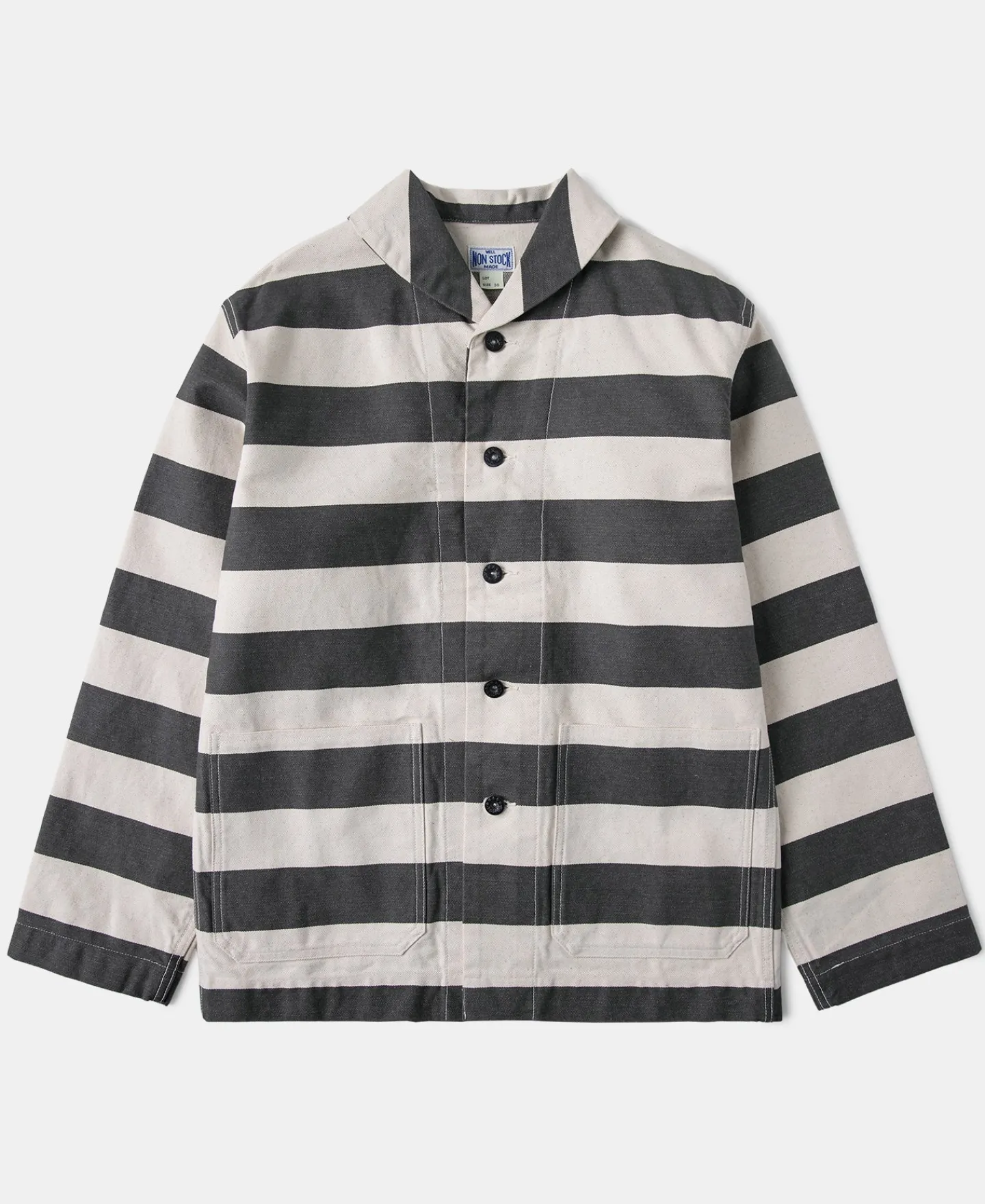 Discount Prison Stripe Shawl Collar Coverall Jacket Jackets&coats