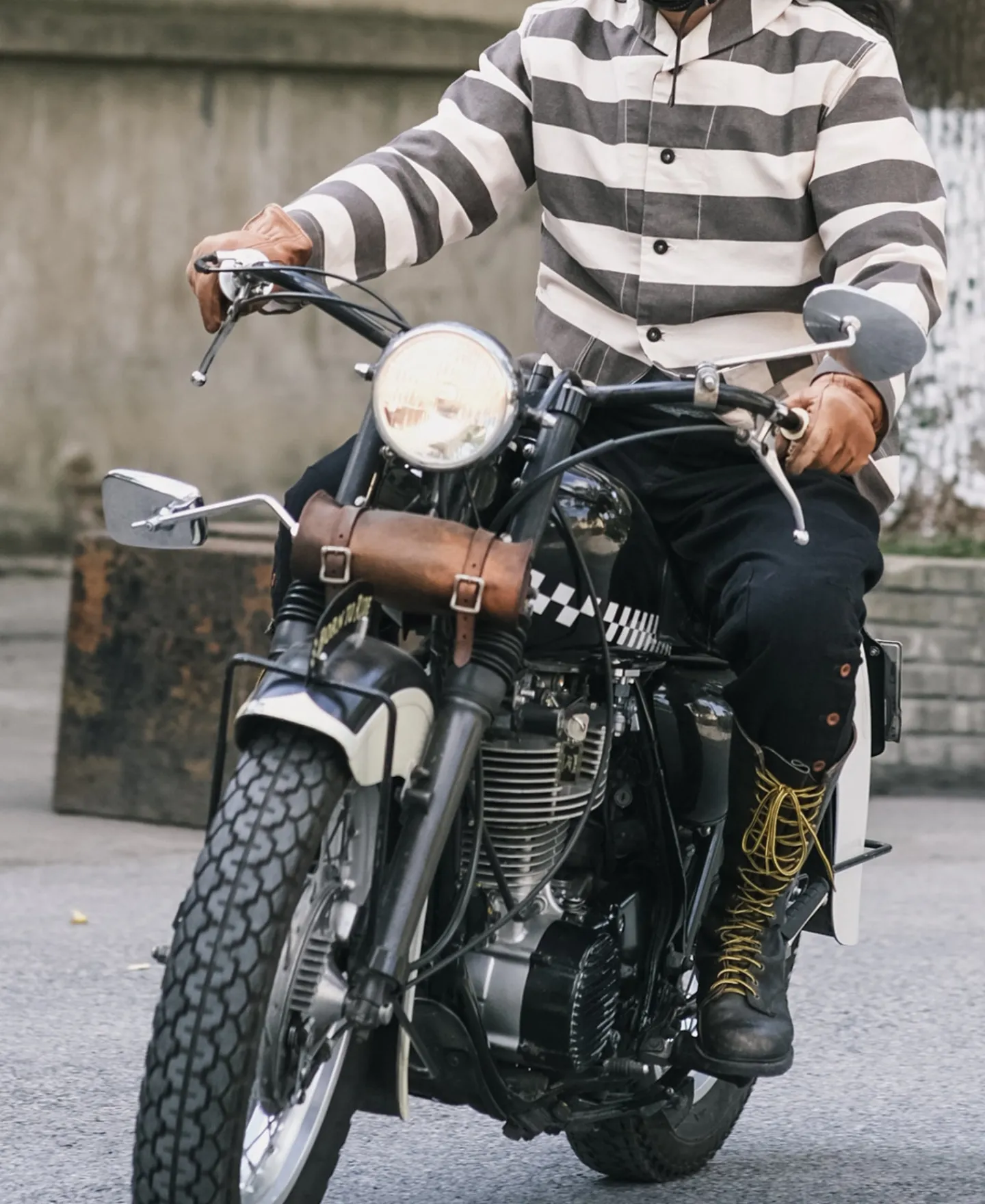 Discount Prison Stripe Shawl Collar Coverall Jacket Jackets&coats