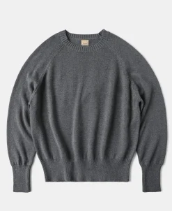 Discount Pullover Crew Neck Cotton&Wool Knit Sweater - Light Gray Knitwear&sweaters