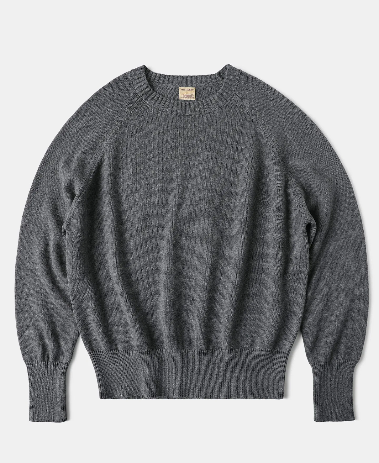 Discount Pullover Crew Neck Cotton&Wool Knit Sweater - Light Gray Knitwear&sweaters