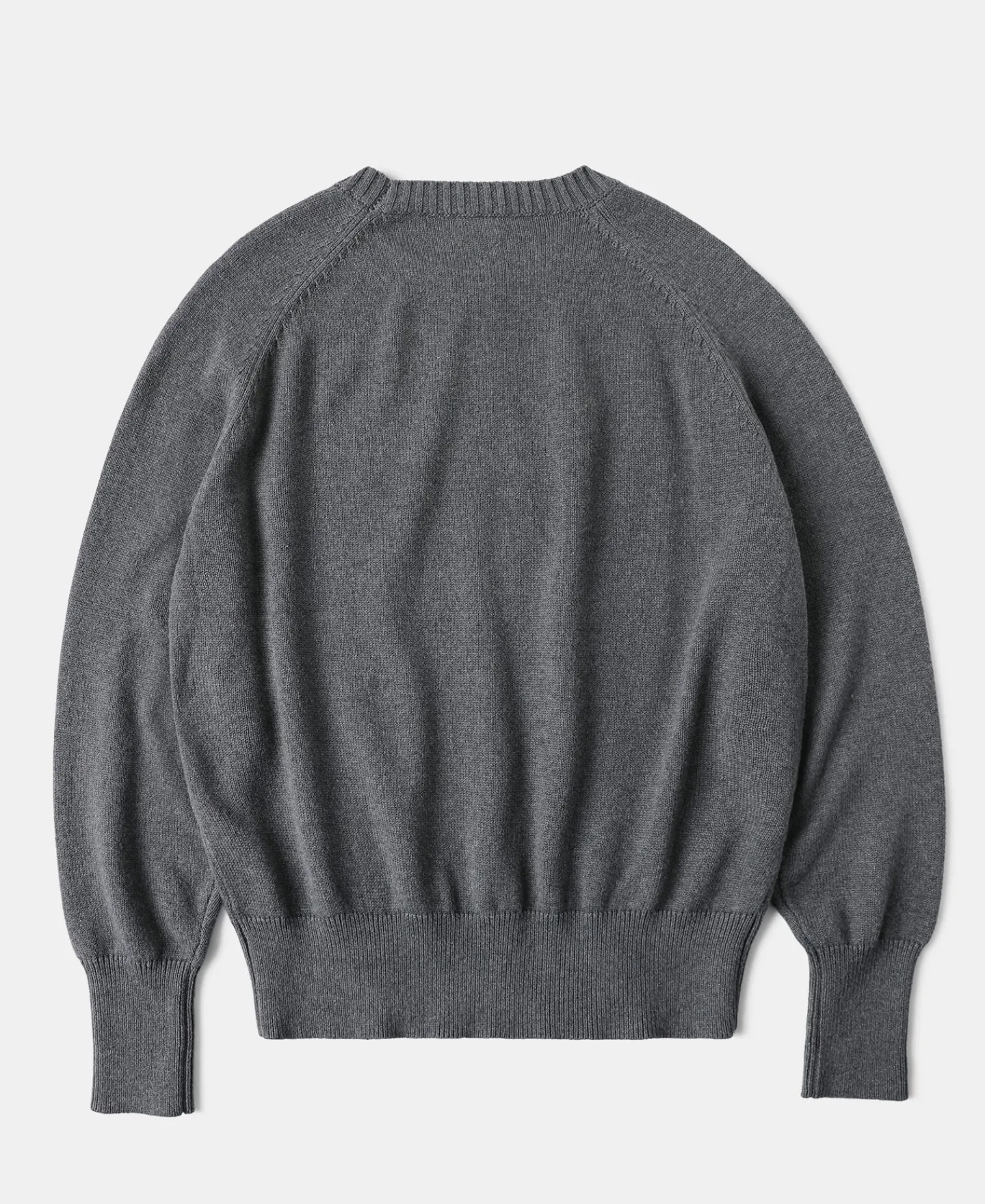 Discount Pullover Crew Neck Cotton&Wool Knit Sweater - Light Gray Knitwear&sweaters