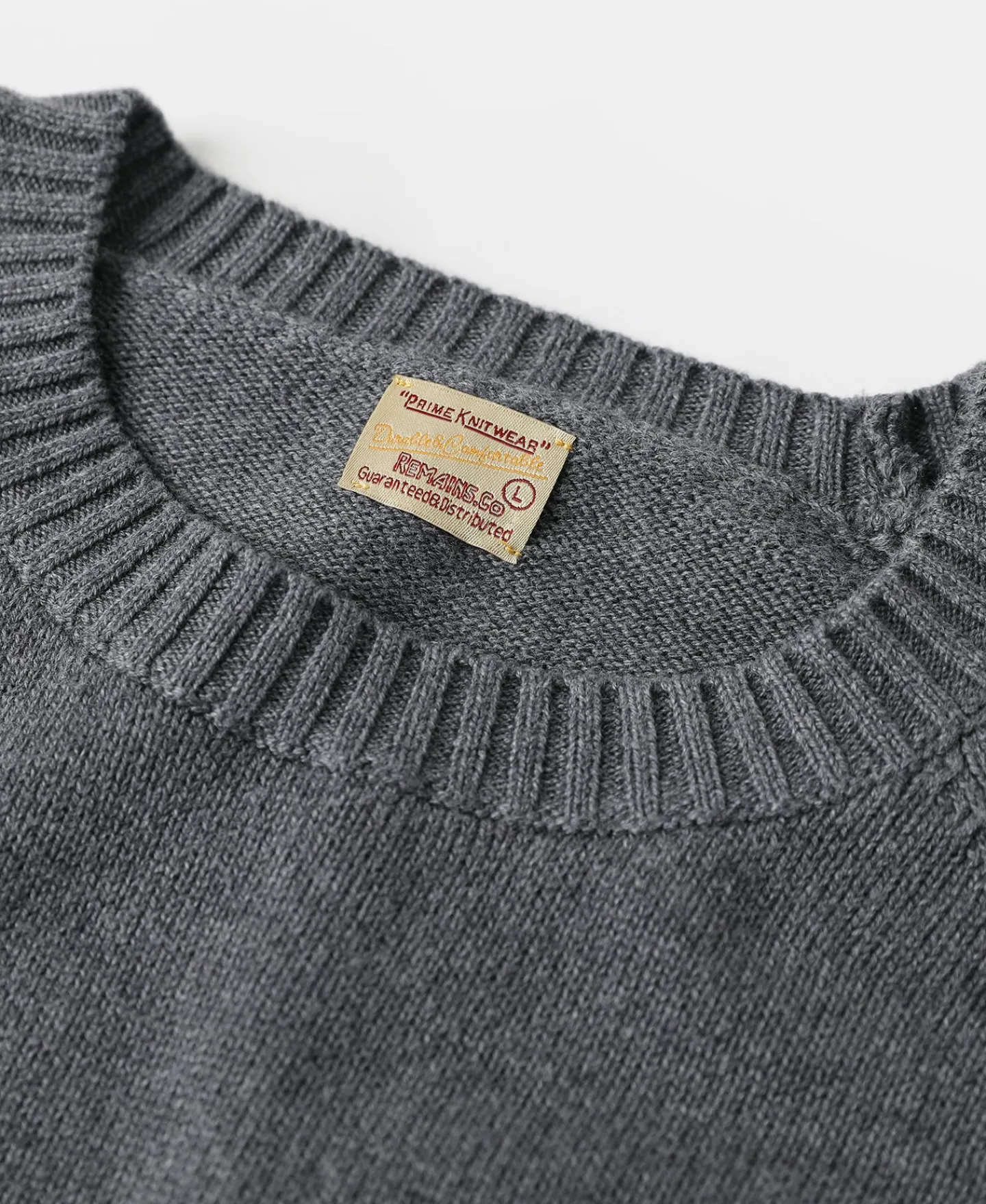 Discount Pullover Crew Neck Cotton&Wool Knit Sweater - Light Gray Knitwear&sweaters
