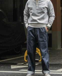 Outlet Racing Half-Zip Heavyweight Fleece Sweatshirt - Gray Sweatshirts&hoodies