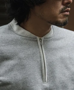 Outlet Racing Half-Zip Heavyweight Fleece Sweatshirt - Gray Sweatshirts&hoodies