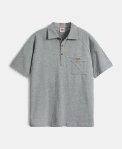 Sale Raglan Sleeve Cotton-Piqué Polo Shirt - Gray Polo Shirts | Short Sleeve T-Shirts
