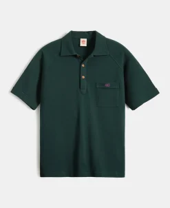Best Raglan Sleeve Cotton-Piqué Polo Shirt - Dark Green Polo Shirts | Short Sleeve T-Shirts