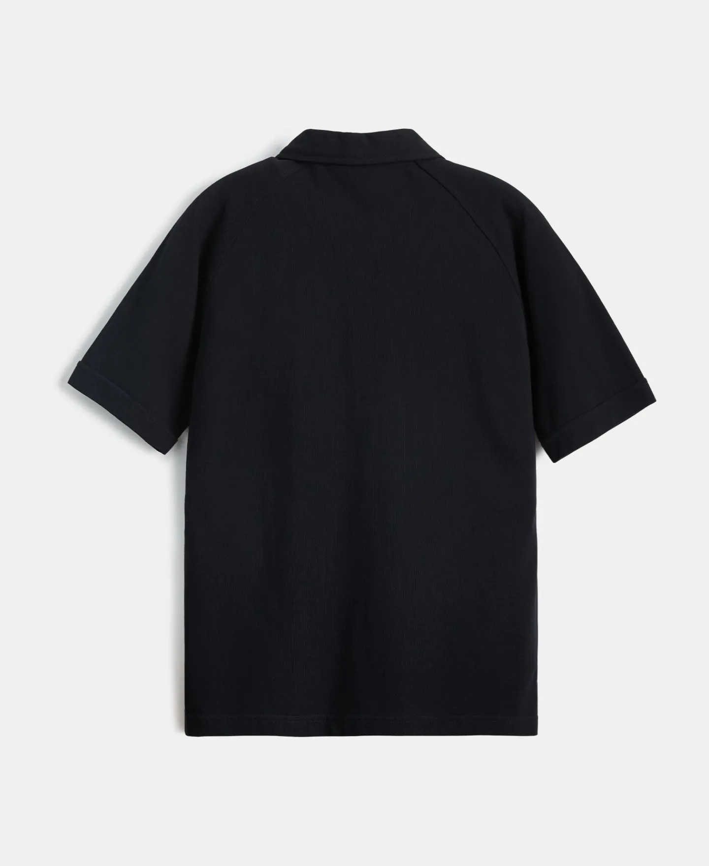 Fashion Raglan Sleeve Cotton-Piqué Polo Shirt - Black Polo Shirts | Short Sleeve T-Shirts