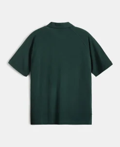 Best Raglan Sleeve Cotton-Piqué Polo Shirt - Dark Green Polo Shirts | Short Sleeve T-Shirts