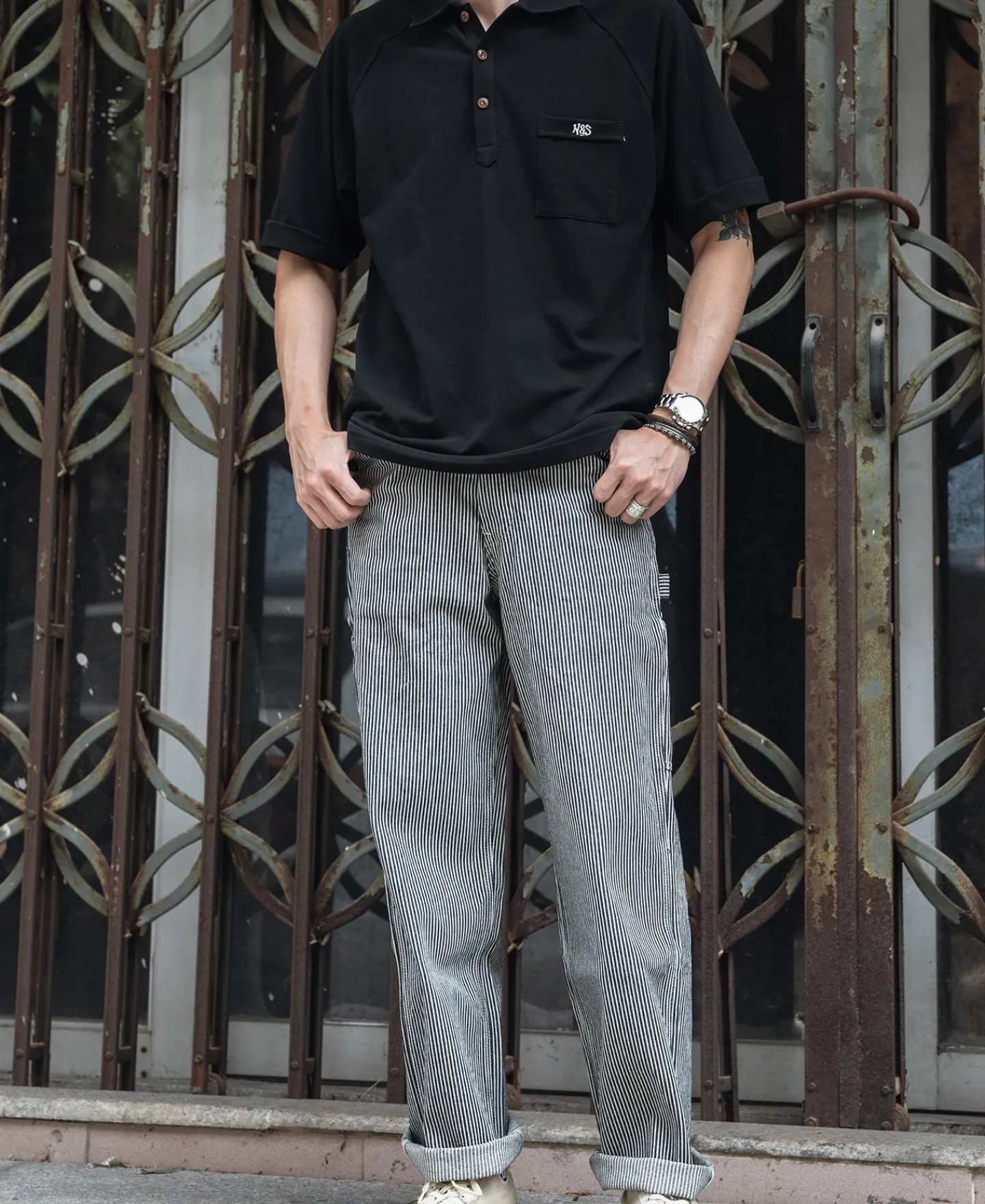 Fashion Raglan Sleeve Cotton-Piqué Polo Shirt - Black Polo Shirts | Short Sleeve T-Shirts