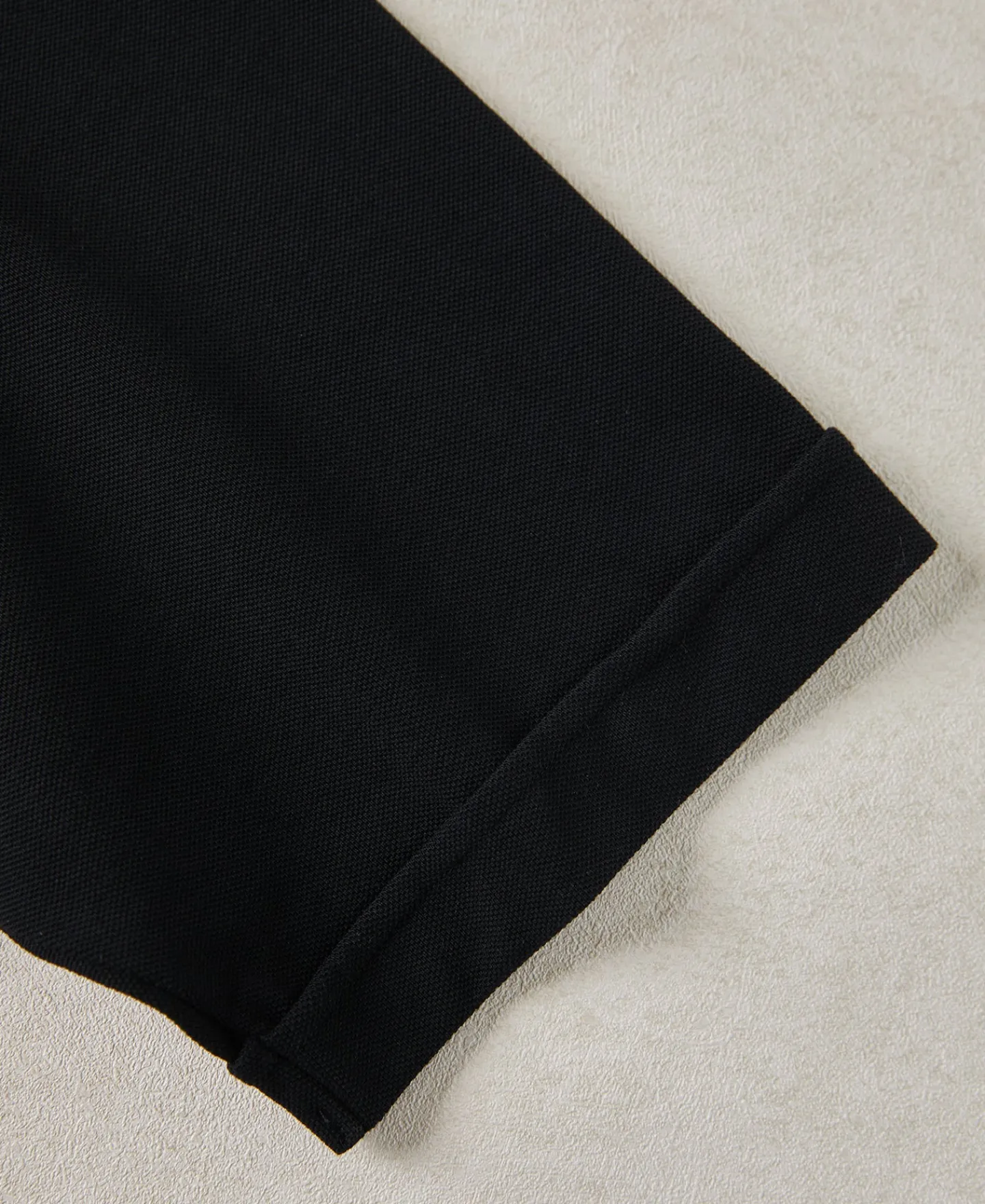 Fashion Raglan Sleeve Cotton-Piqué Polo Shirt - Black Polo Shirts | Short Sleeve T-Shirts