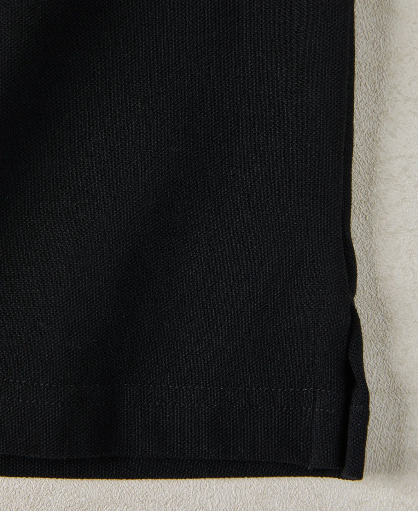 Fashion Raglan Sleeve Cotton-Piqué Polo Shirt - Black Polo Shirts | Short Sleeve T-Shirts