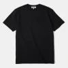 Online Regular Fit 9.3 oz Jersey Crewneck Tubular T-Shirt - Black Short Sleeve T-Shirts | T-shirts