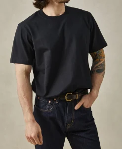 Online Regular Fit 9.3 oz Jersey Crewneck Tubular T-Shirt - Black Short Sleeve T-Shirts | T-shirts