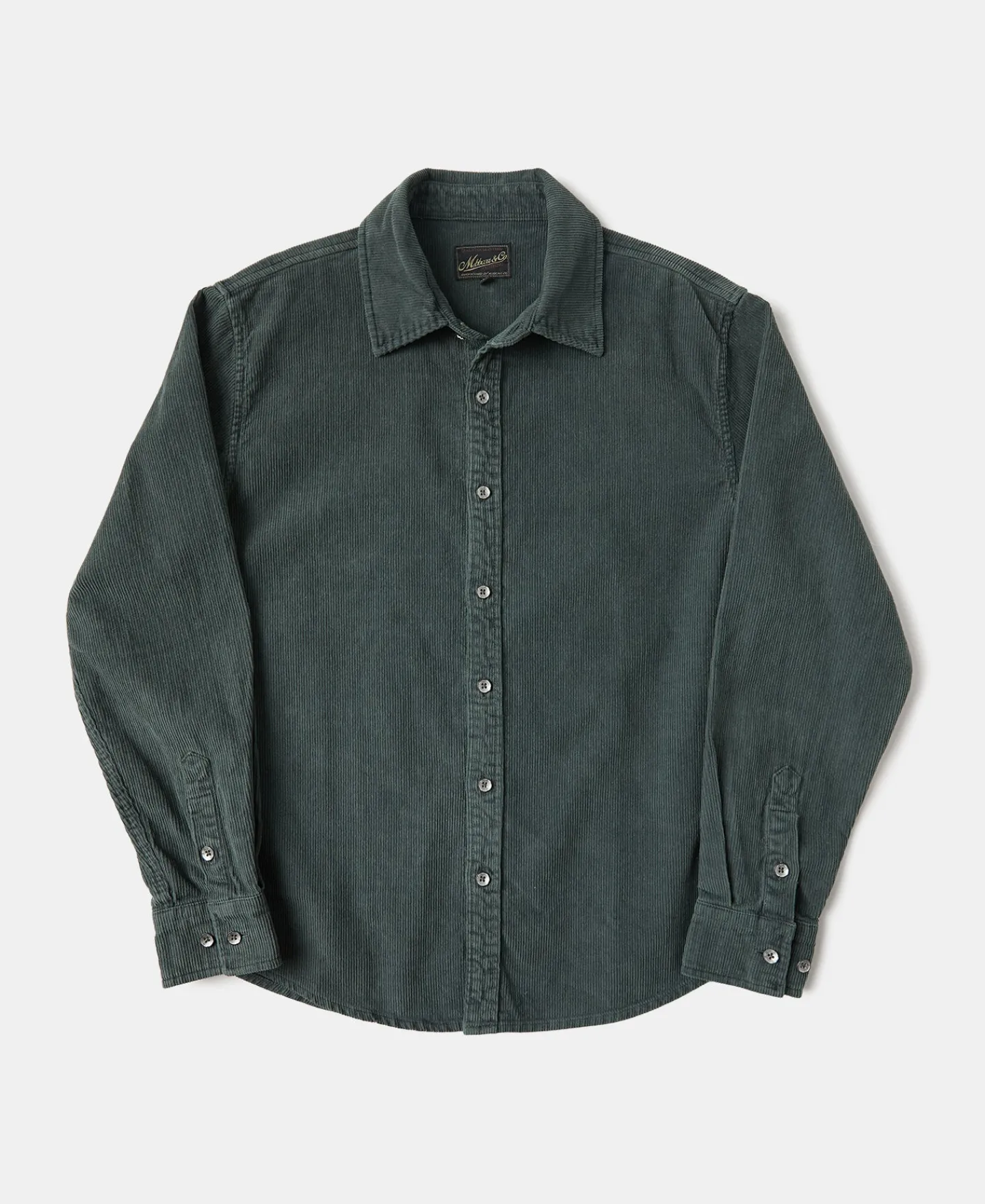 Sale Regular Fit 11 Wale Corduroy Overshirt - Dark Green Long Sleeve Shirts | Shirts