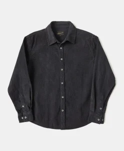Outlet Regular Fit 11 Wale Corduroy Overshirt - Vintage Black Long Sleeve Shirts | Shirts