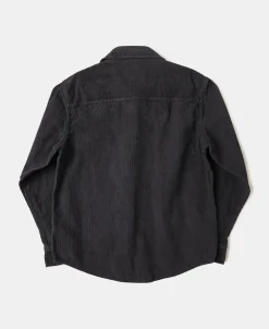 Outlet Regular Fit 11 Wale Corduroy Overshirt - Vintage Black Long Sleeve Shirts | Shirts