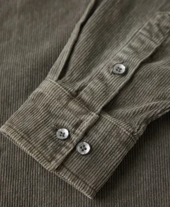 Online Regular Fit 11 Wale Corduroy Overshirt - Taupe Long Sleeve Shirts | Shirts