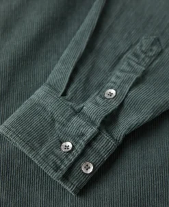 Sale Regular Fit 11 Wale Corduroy Overshirt - Dark Green Long Sleeve Shirts | Shirts