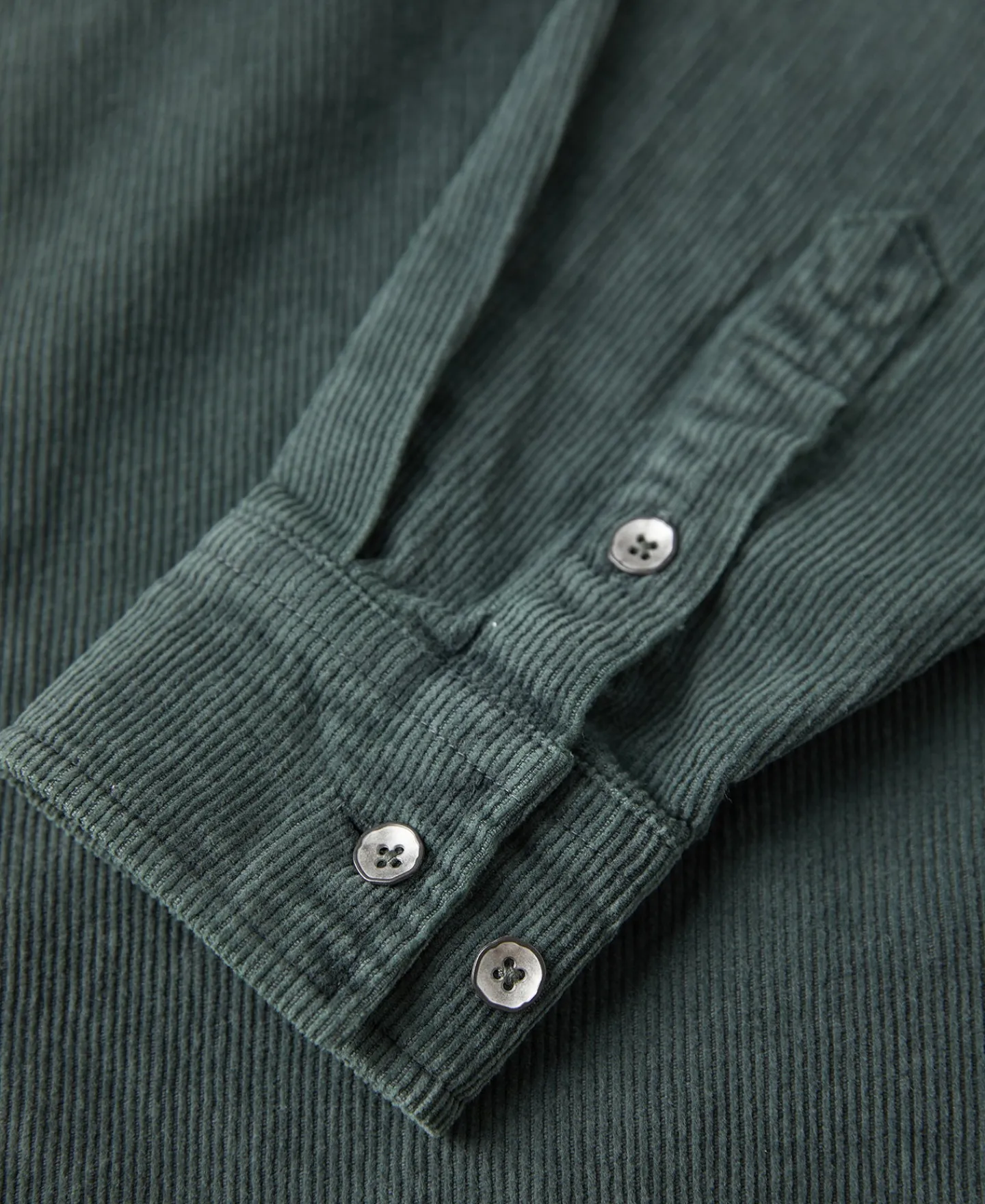 Sale Regular Fit 11 Wale Corduroy Overshirt - Dark Green Long Sleeve Shirts | Shirts