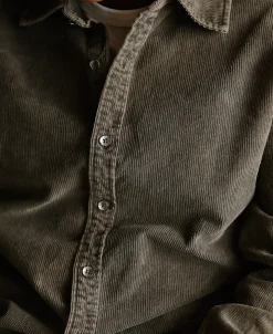 Online Regular Fit 11 Wale Corduroy Overshirt - Taupe Long Sleeve Shirts | Shirts