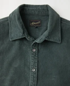Sale Regular Fit 11 Wale Corduroy Overshirt - Dark Green Long Sleeve Shirts | Shirts