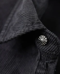 Outlet Regular Fit 11 Wale Corduroy Overshirt - Vintage Black Long Sleeve Shirts | Shirts