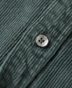 Sale Regular Fit 11 Wale Corduroy Overshirt - Dark Green Long Sleeve Shirts | Shirts