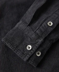 Outlet Regular Fit 11 Wale Corduroy Overshirt - Vintage Black Long Sleeve Shirts | Shirts
