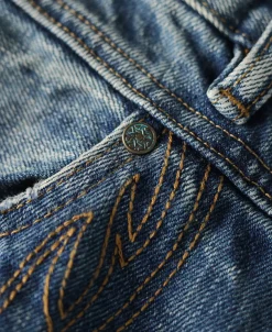 Hot Repaired Embroidered Double Knee Carpenter Jeans Jeans | Denim