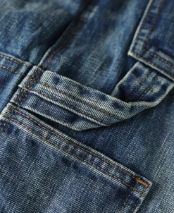 Hot Repaired Embroidered Double Knee Carpenter Jeans Jeans | Denim