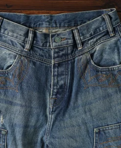 Hot Repaired Embroidered Double Knee Carpenter Jeans Jeans | Denim