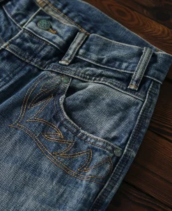Hot Repaired Embroidered Double Knee Carpenter Jeans Jeans | Denim
