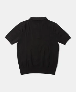 Discount Retro Knitted Jacquard Polo Shirt - Black Knitwear&sweaters | Polo Shirts