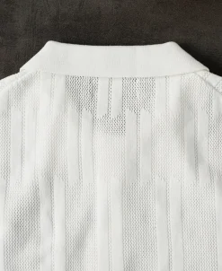 Hot Retro Knitted Jacquard Polo Shirt - White Polo Shirts | T-shirts
